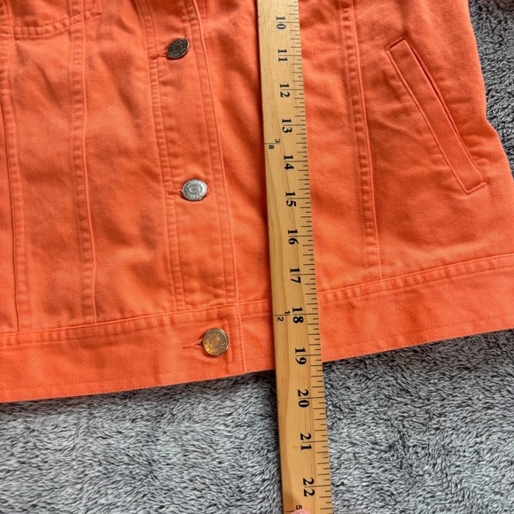 Vtg Ralph Lauren Womens Jacket Denim Orange Small Petite Rustic Cropped 19301x - Picture 9 of 11